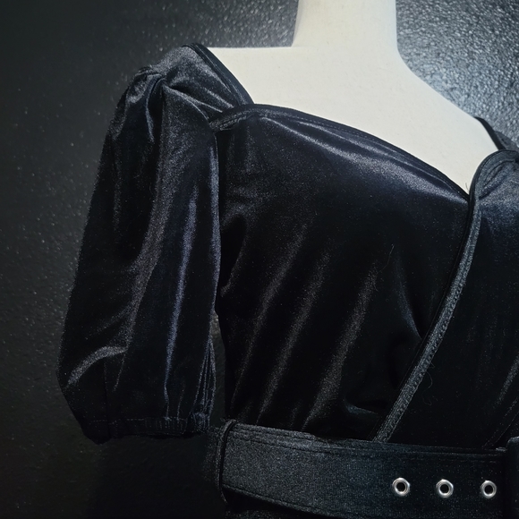 NWOT Retro Stretch Velvet Dress - Picture 3 of 4